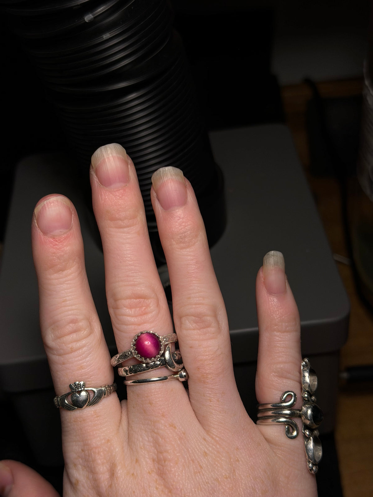 Pink Tigers Eye Ring