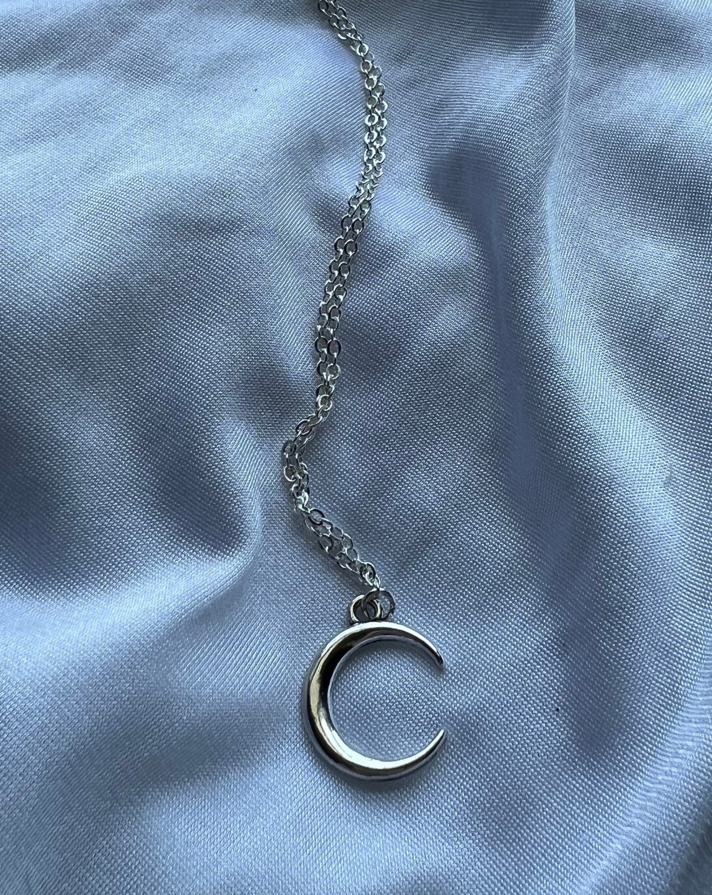 silver moon necklace