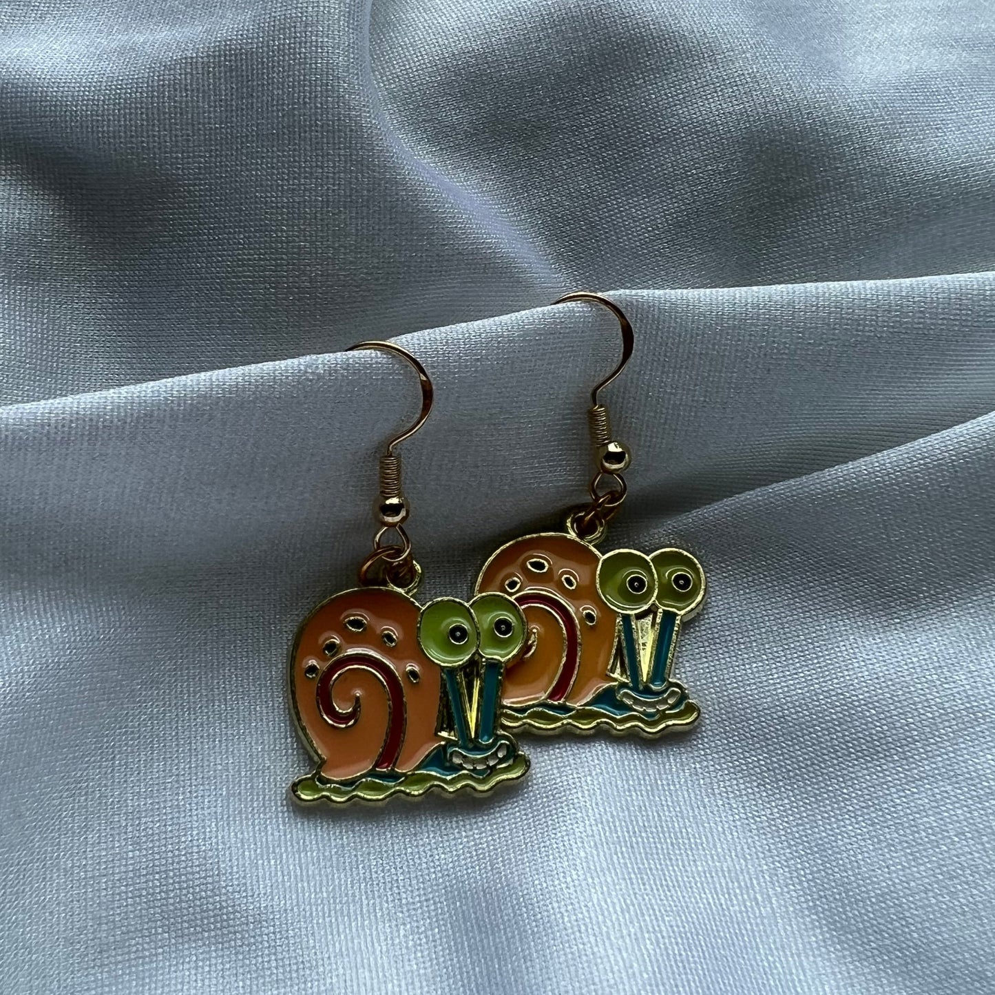 enamel snail earrings