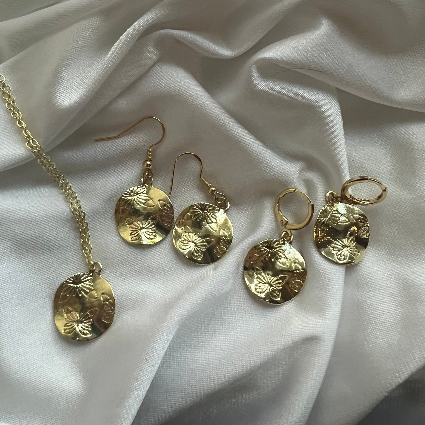 new stamped butterfly earrings