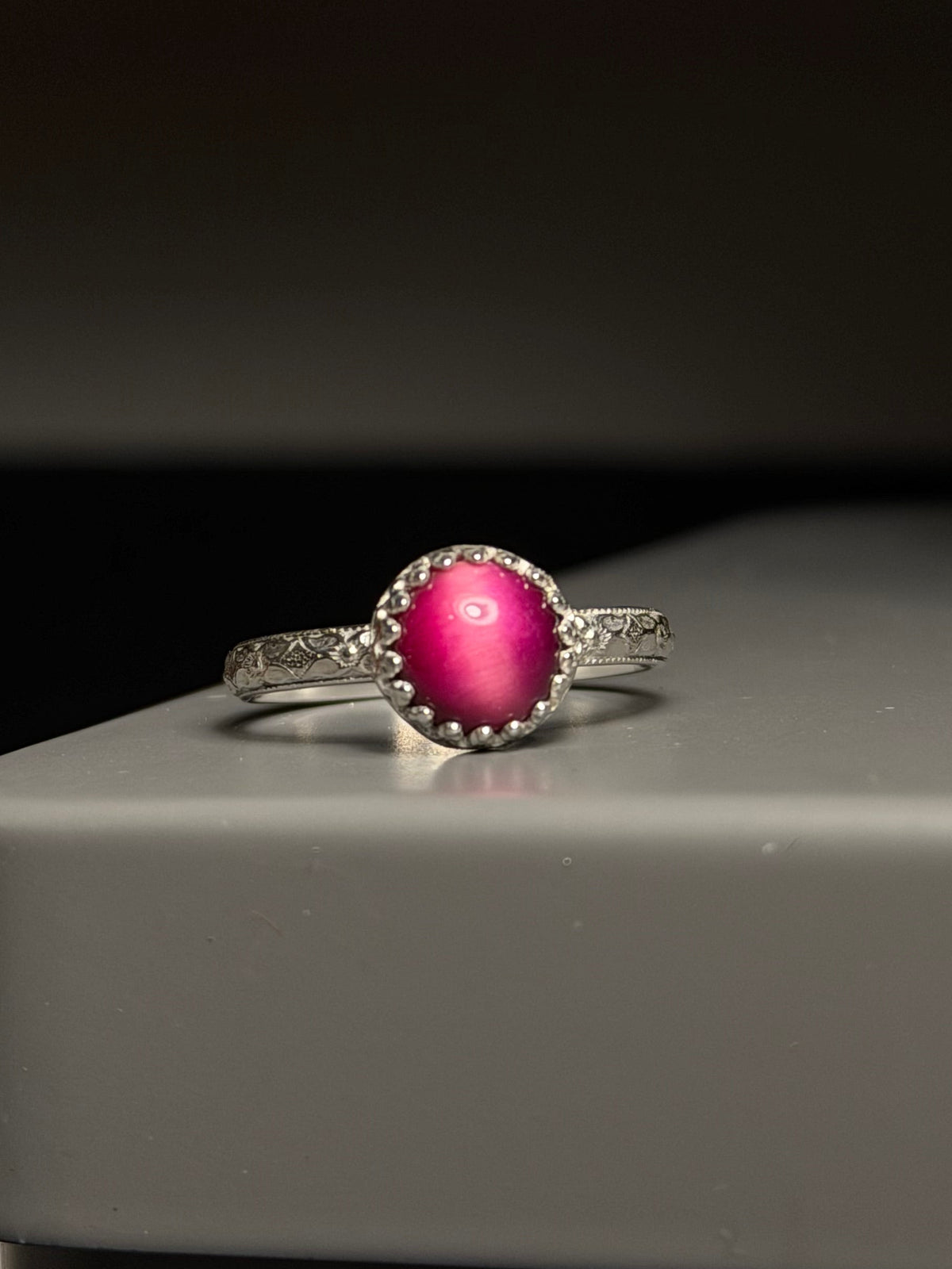 Pink Tigers Eye Ring