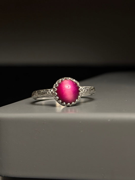 Pink Tigers Eye Ring