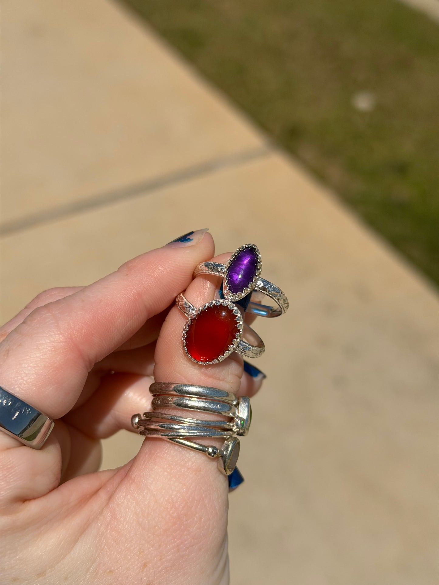 Detailed Amethyst Ring