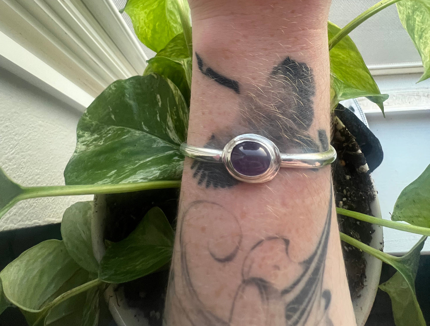 Sterling Silver Amethyst Cuff