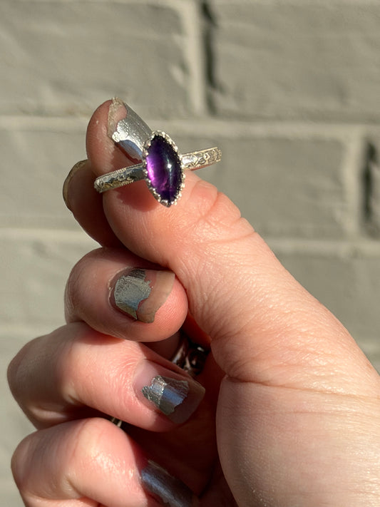Detailed Amethyst Ring