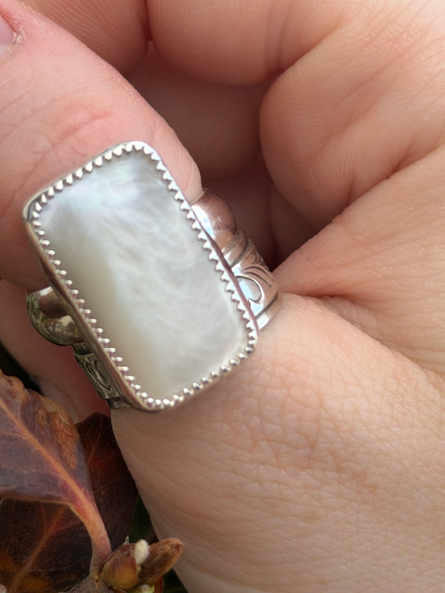 Mother of Pearl Sterling Silver Ring
