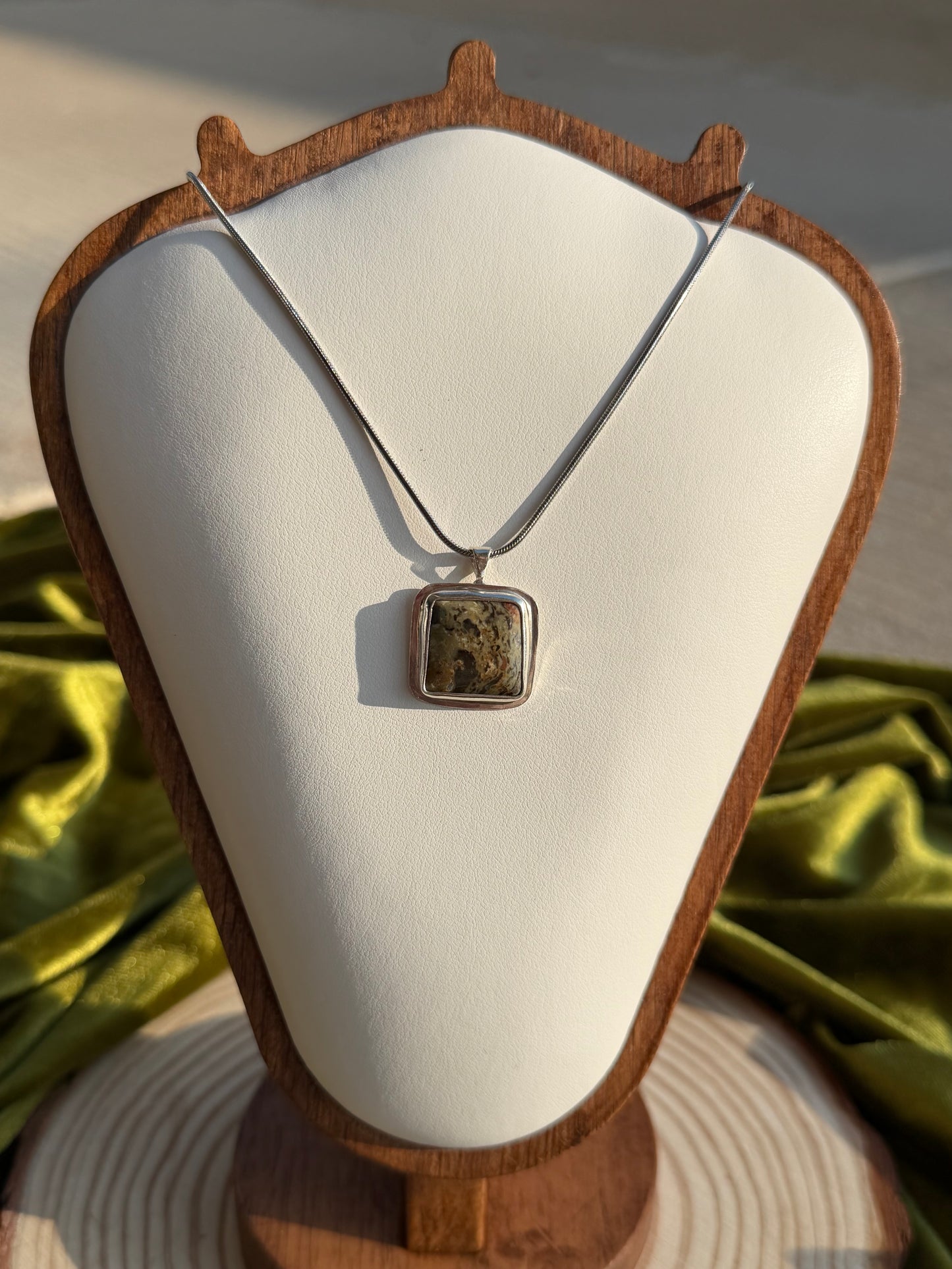 Square Jasper Pendant