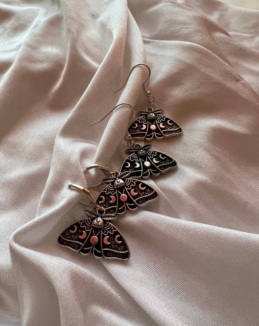 lunar moth earrings
