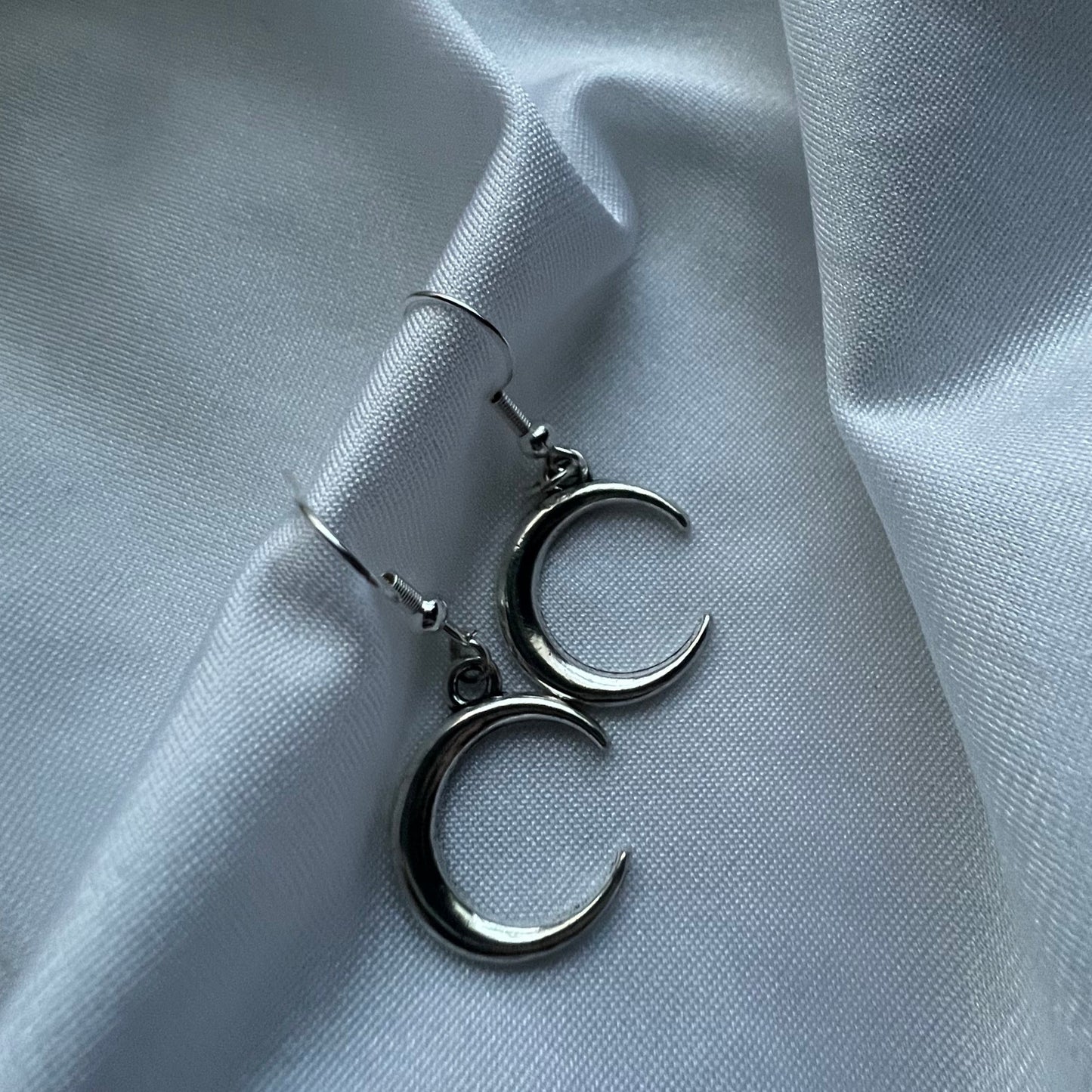 silver moon earrings