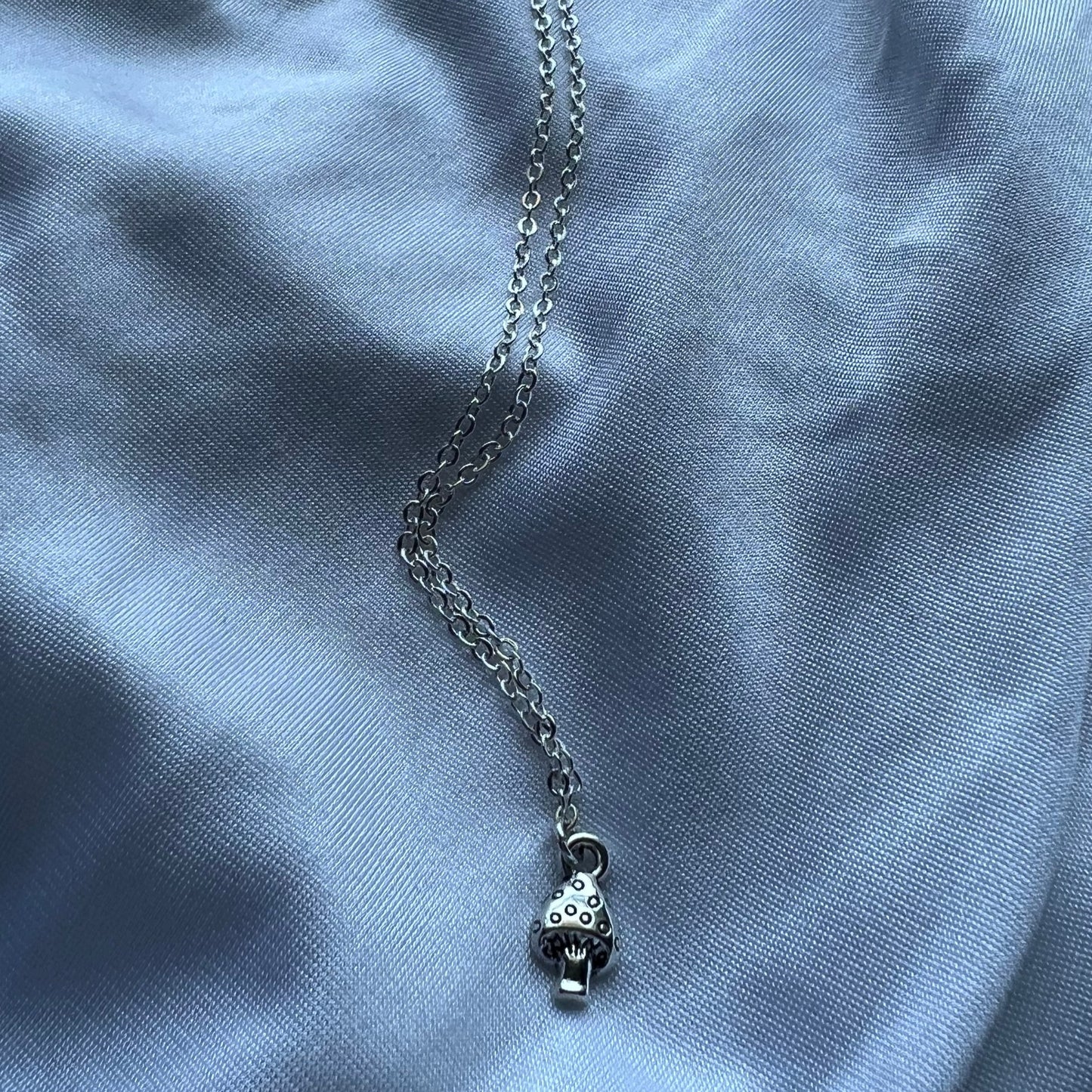 dainty mushroom necklace