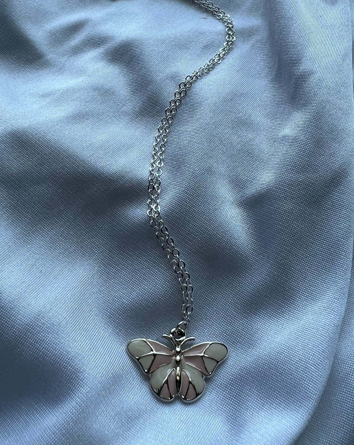enamel butterfly necklace