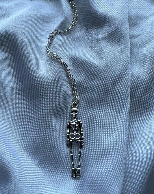 standing skeleton necklace
