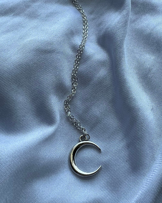silver moon necklace