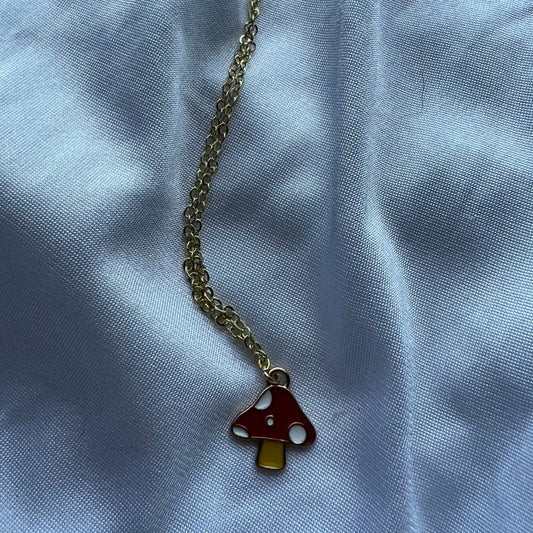 colorful mushroom necklace