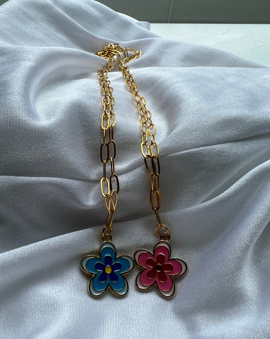 multicolored flower necklace