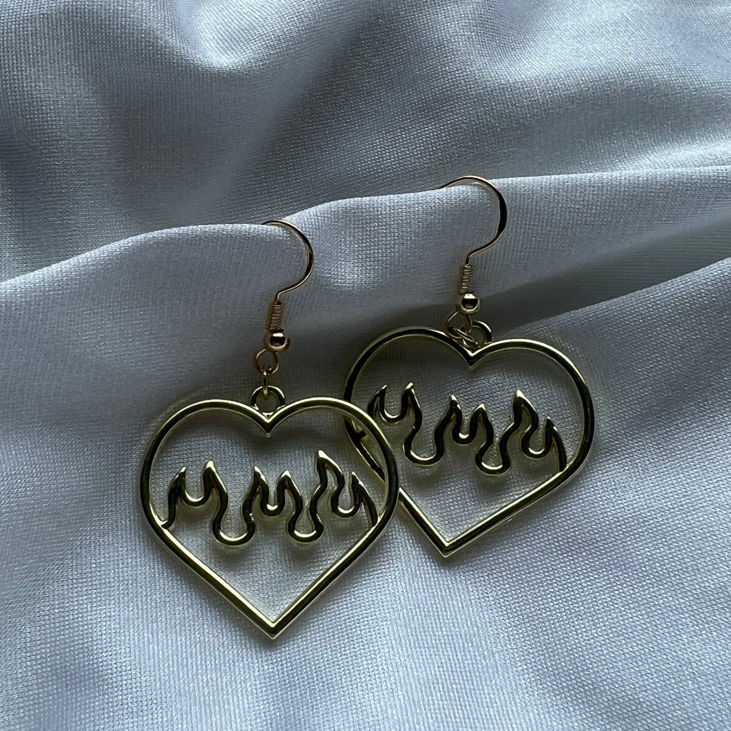 heart flame earrings