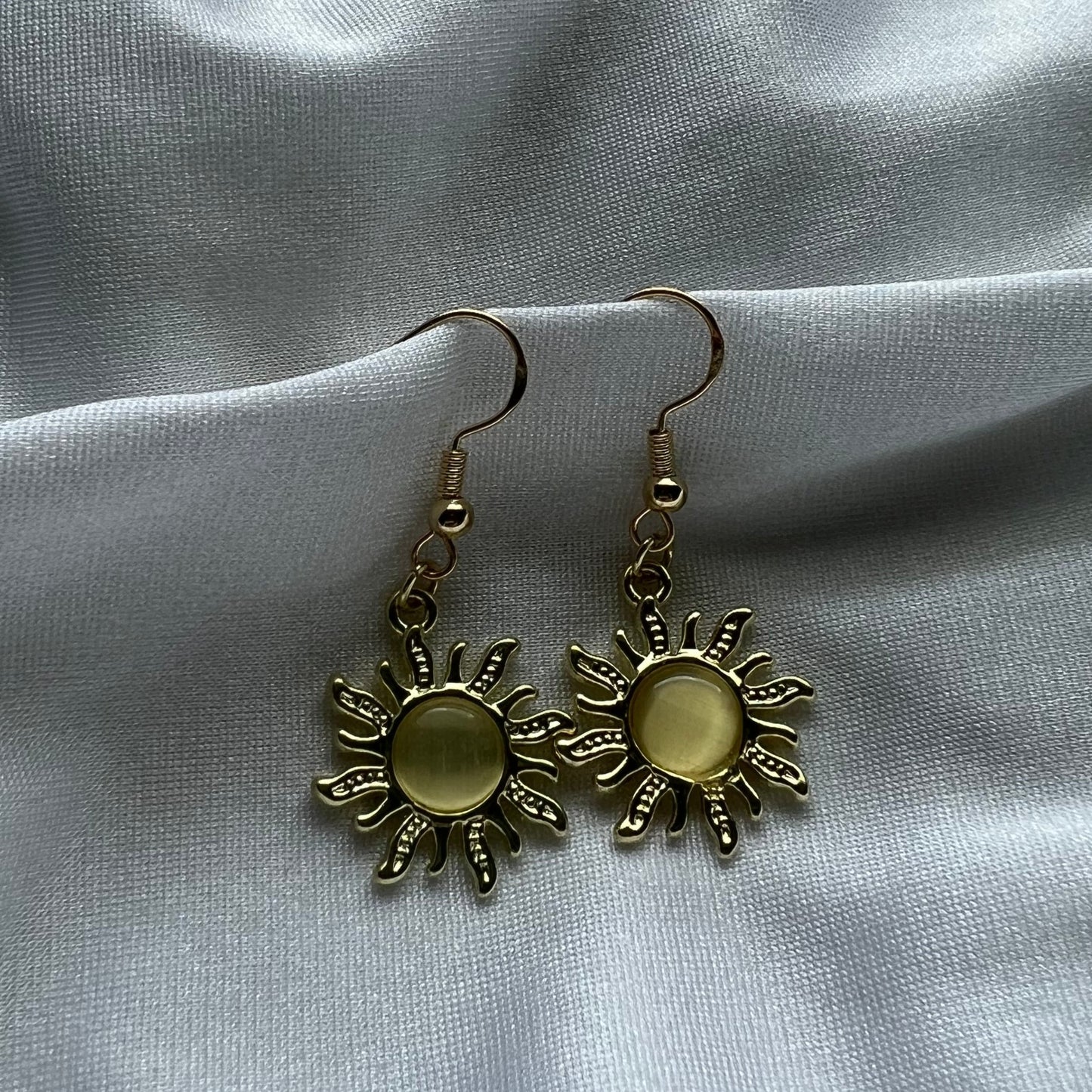 opal sun earrings