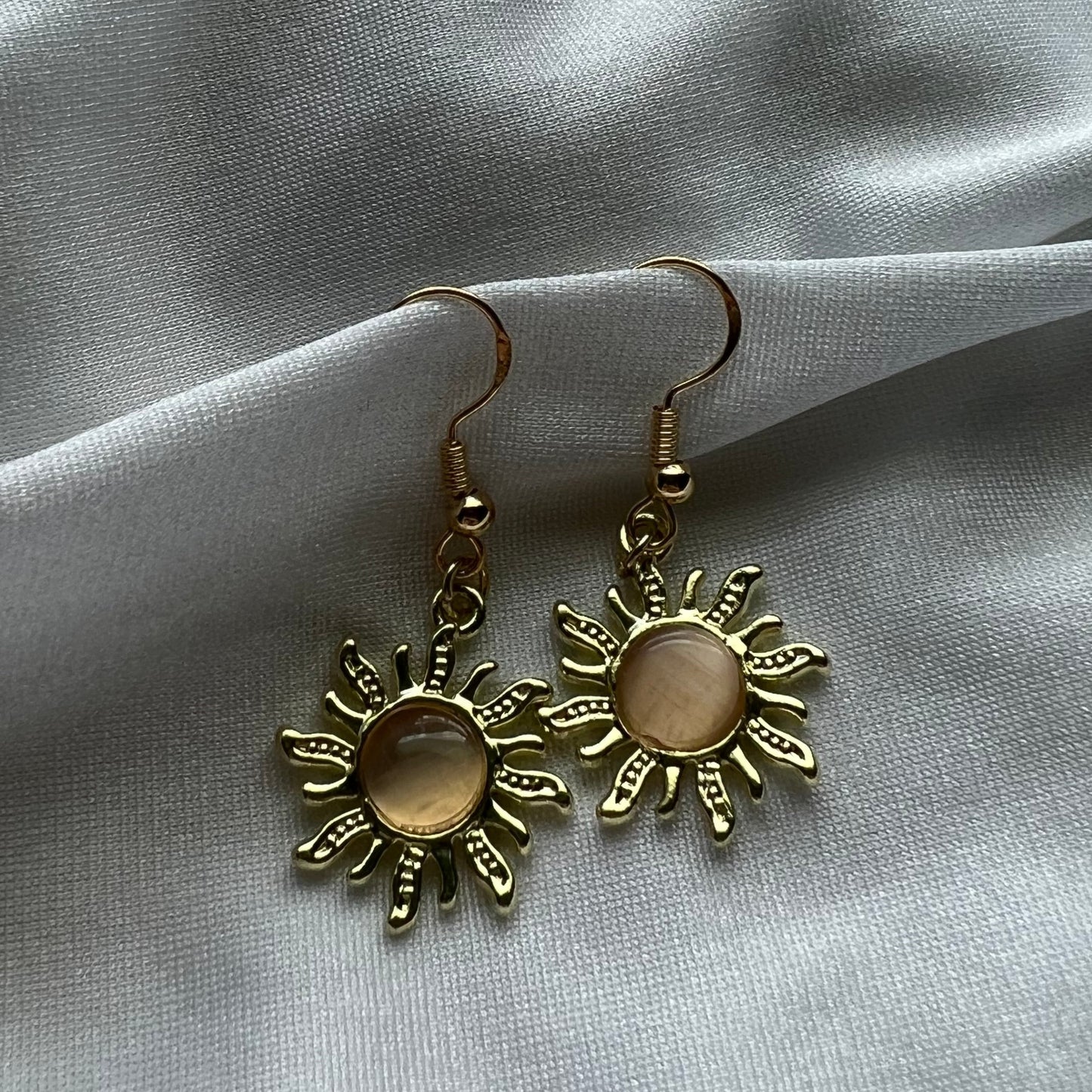 opal sun earrings