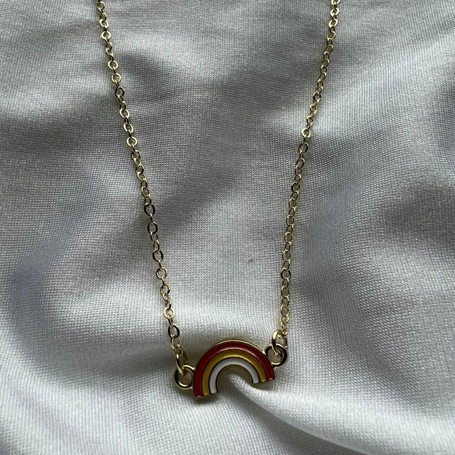 simplistic rainbow necklace