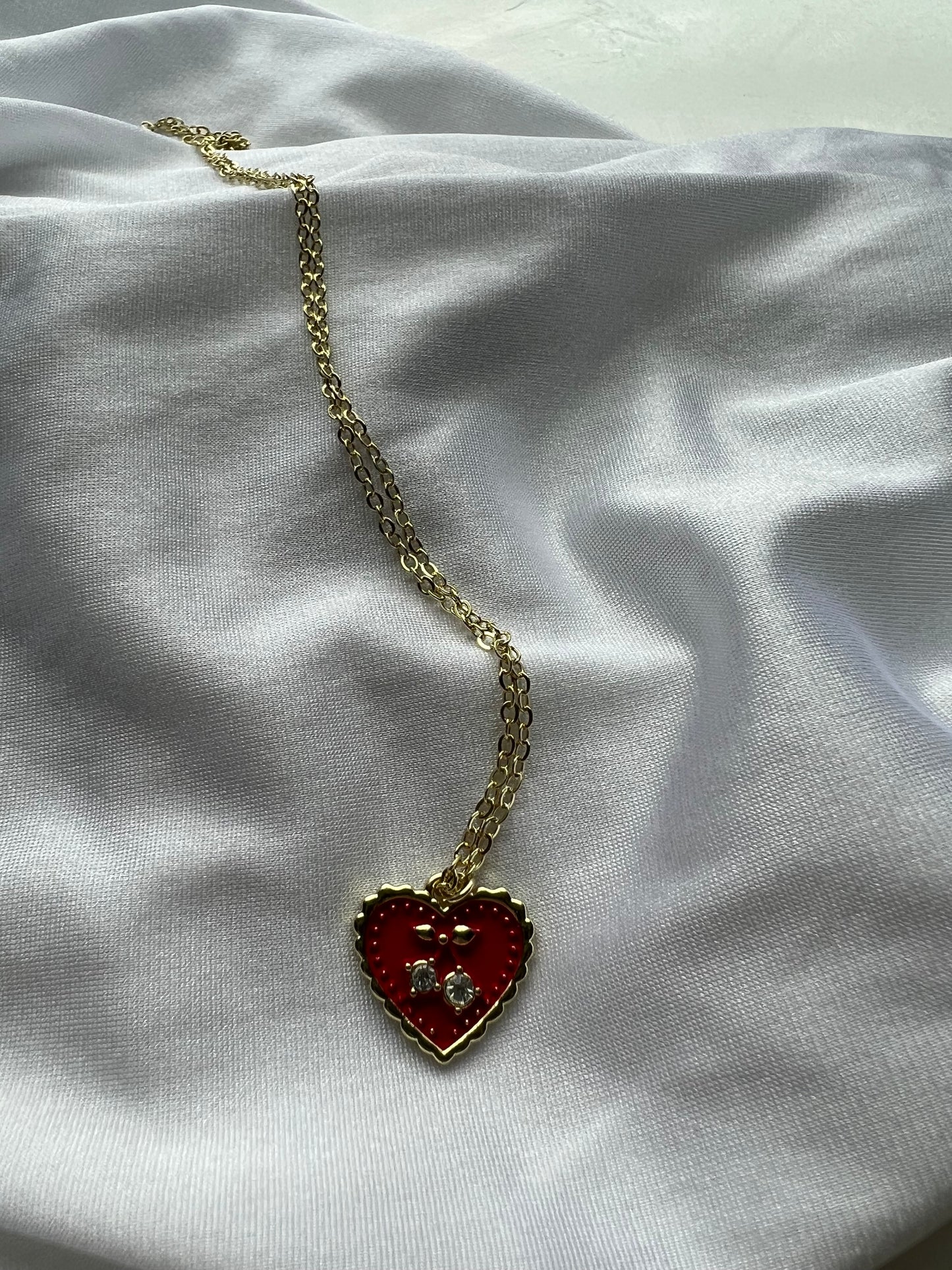 enamel cherry necklace