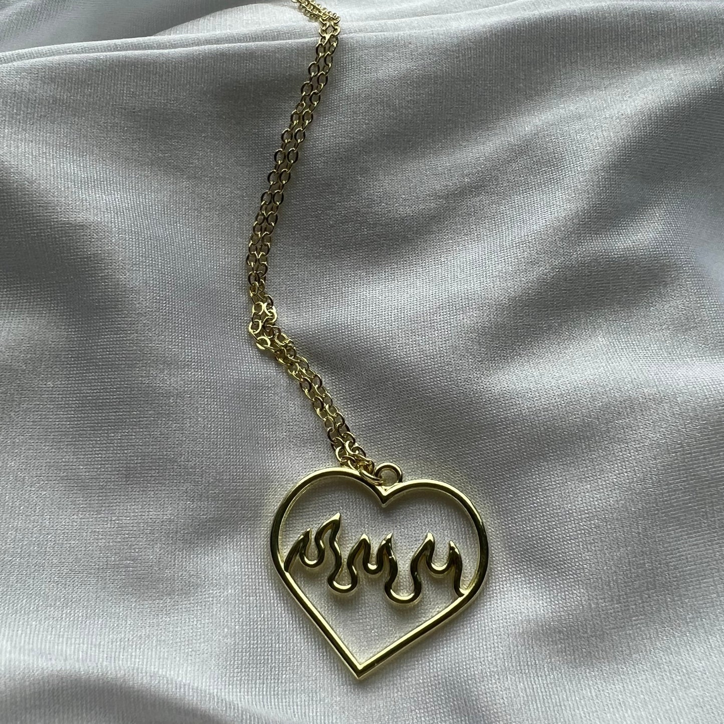 heart flame necklace