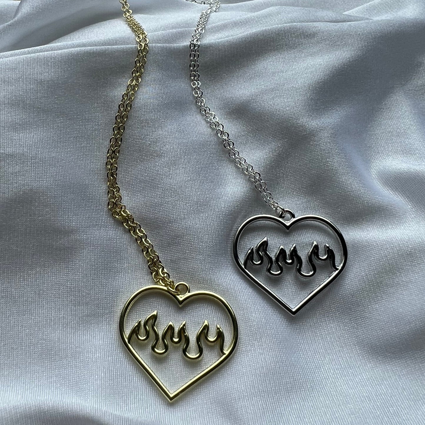 heart flame necklace