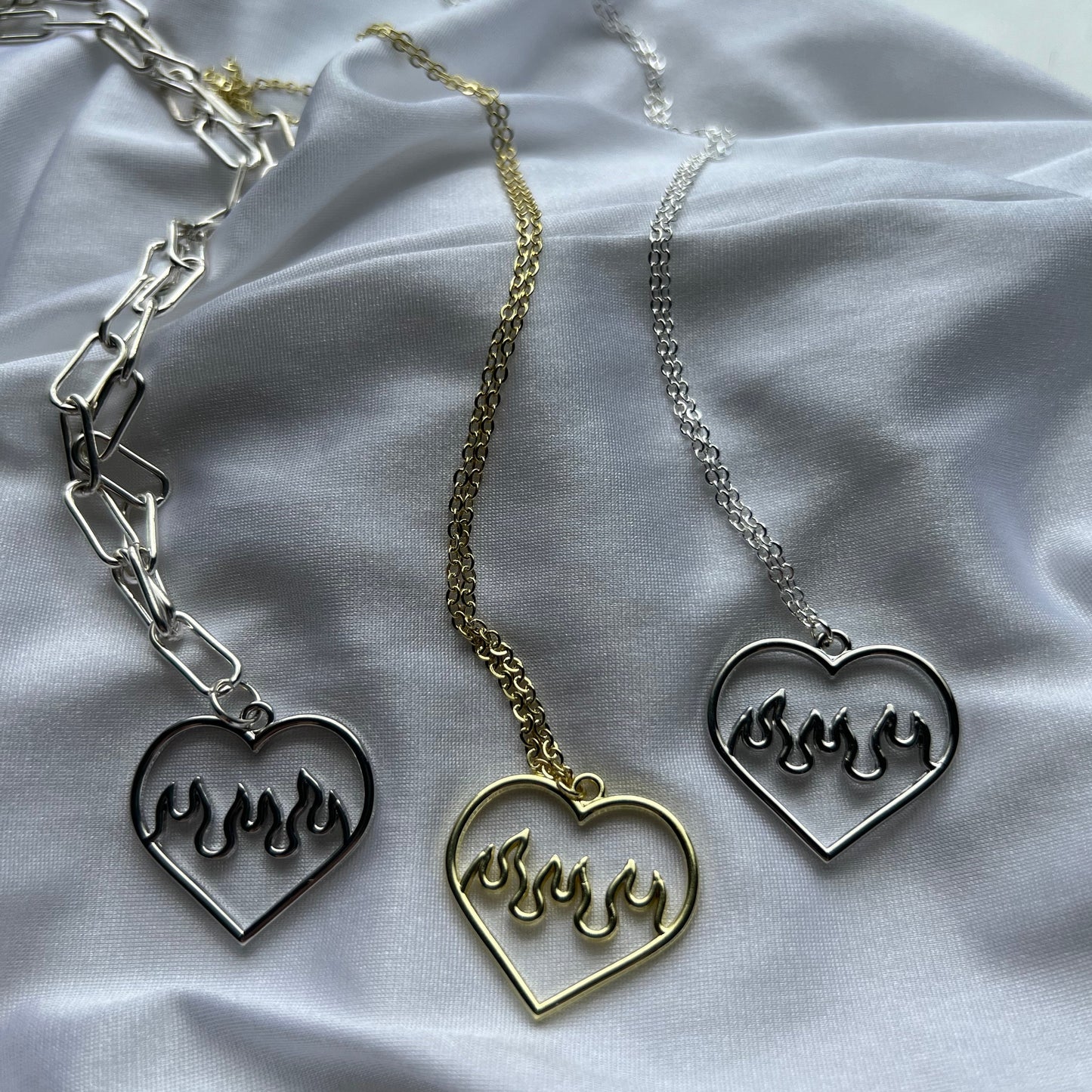 heart flame necklace