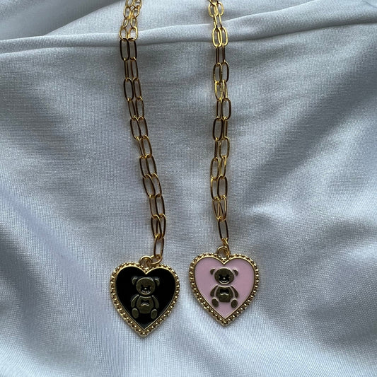 enamel bear necklace