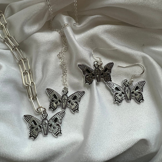 new enamel cross butterfly necklace