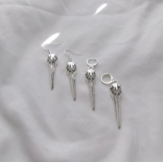 new bird skull earrings