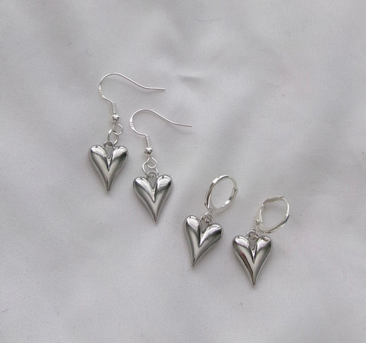 new silver metal bow earrings