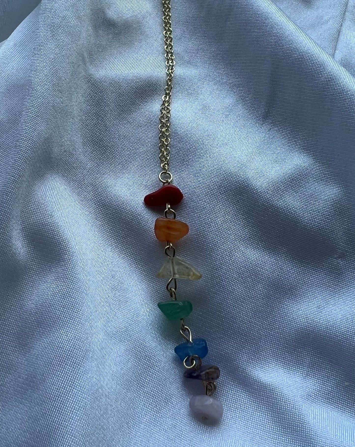 chakra crystal drop necklace