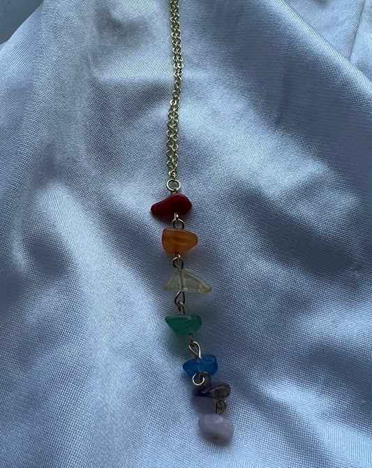 chakra crystal drop necklace